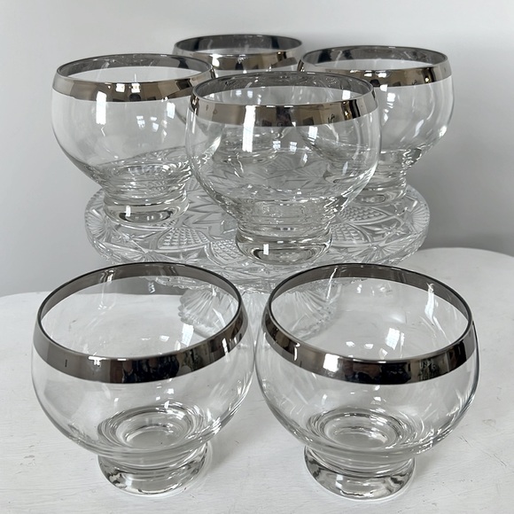 Midcentury 6 Lowball Allegro Band Cocktail Glasses - Picture 5 of 10